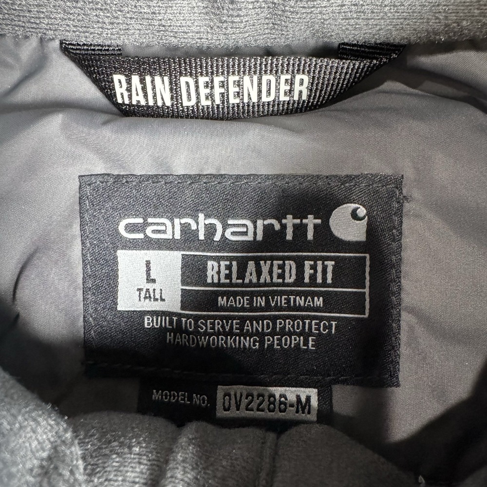 NWT Carhartt Rain Defender Quilted Puffer Gray Vest Men's Large Tall - Picture 5 of 11